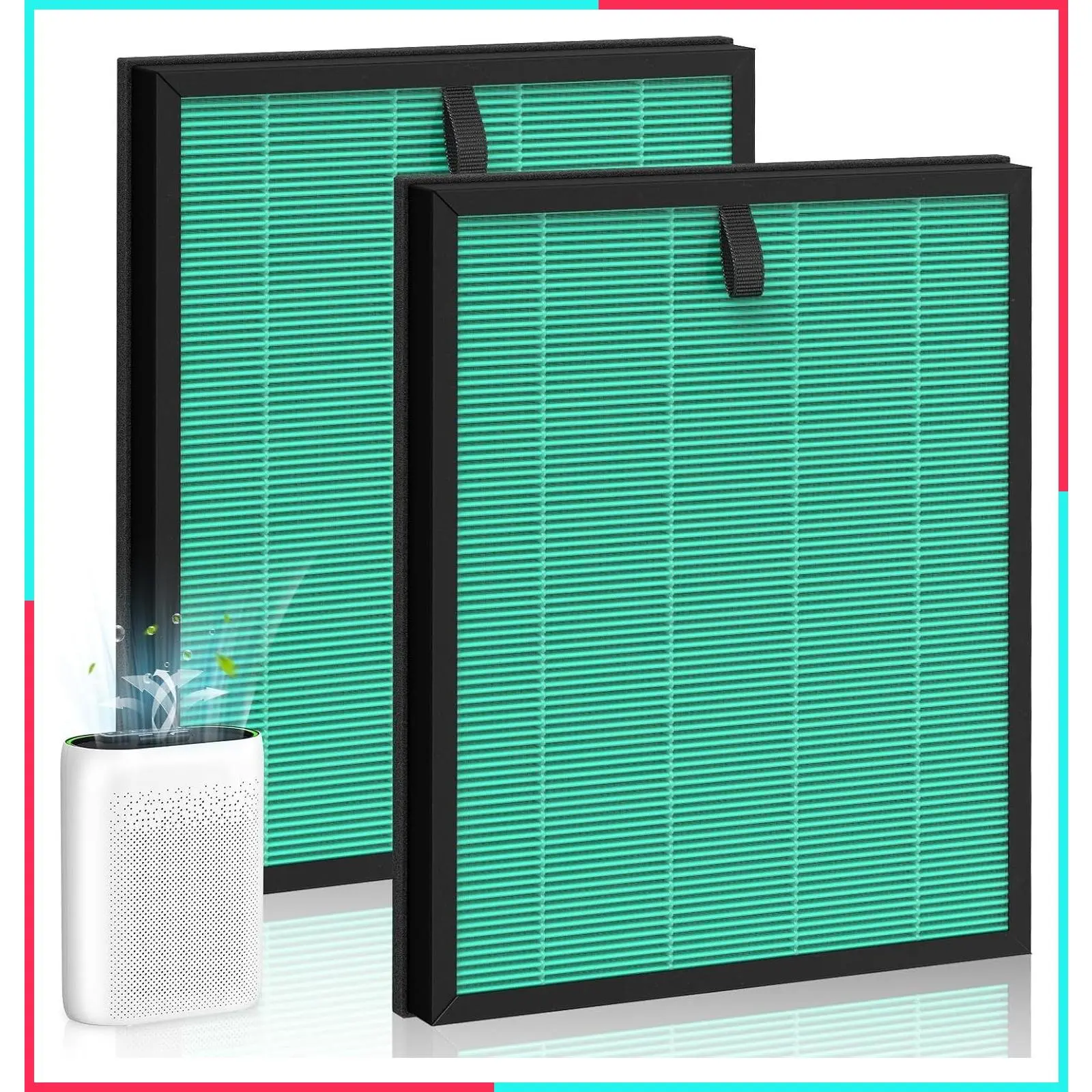 2-Pack MK-D05 Replacement Air Filter for MK-D05 Air Cleaner Purifier