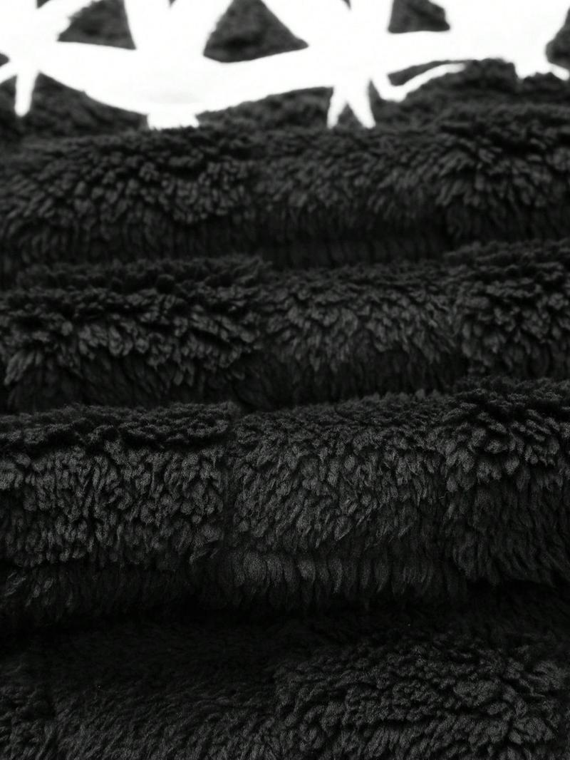 Men's Thermal Lined Graphic Drop Shoulder Hoodie, Fashion Casual Regular Fit Hooded Sweatshirt for Daily Holiday Outdoor Wear, Men Clothes for Fall & Winter,  Valentine Gifts for Him