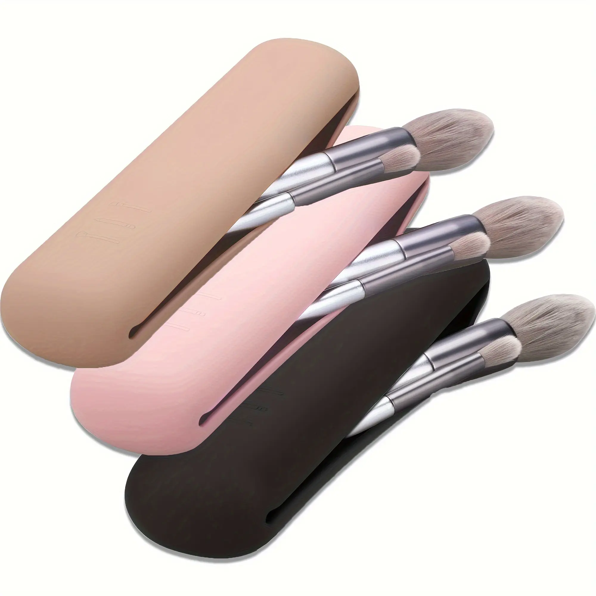 Travel portable Eyebrow pencil box makeup brush eye shadow brush storage sleeve dust-proof silicone storage bag Travel Makeup Bags Organizers Travel Cosmetic Bags Makeup Travel Organizer, Cosmetic Organizer Pouch, Cosmetics Bag, Makeup Organizer Pouches
