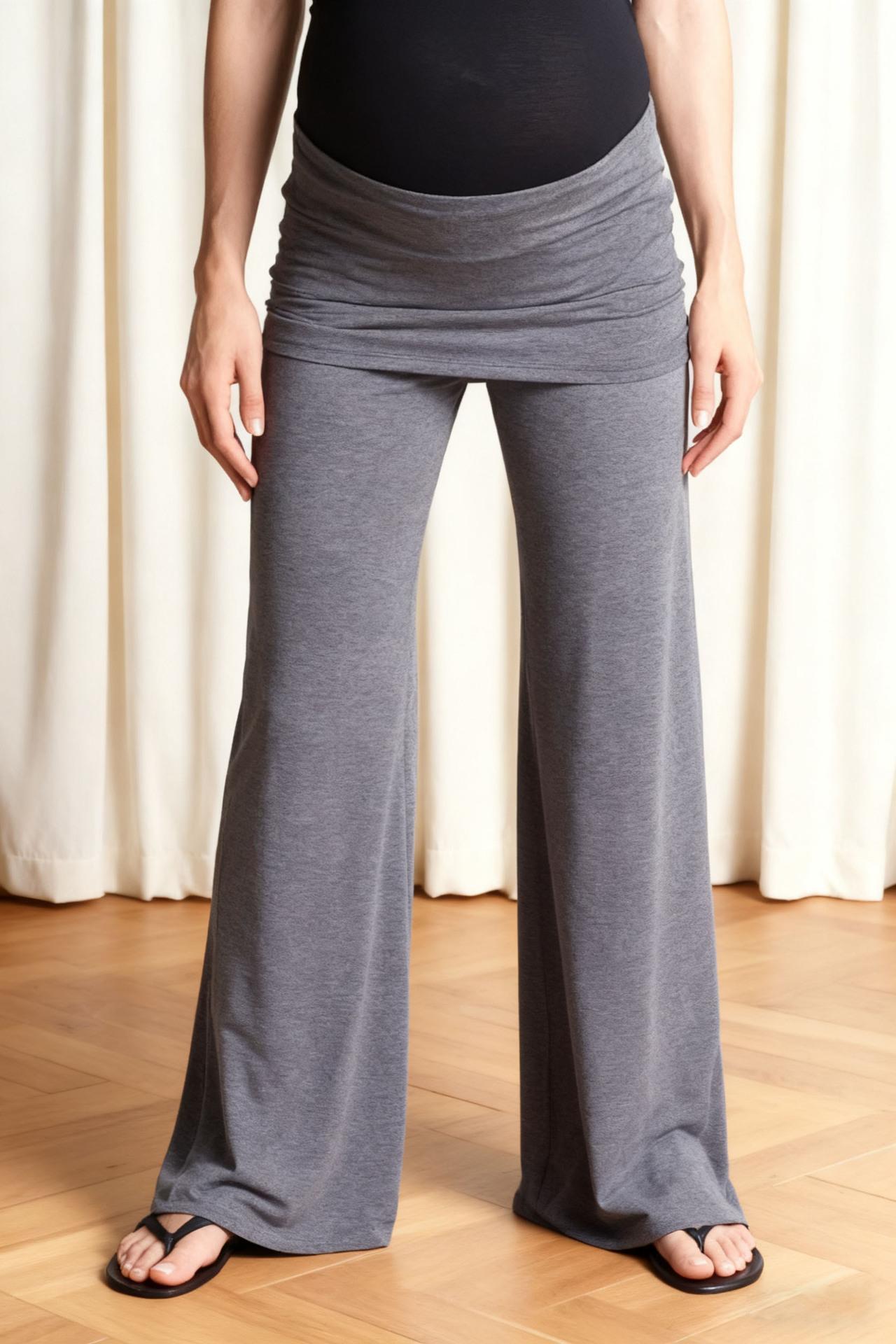 Women's Y2K Trendy Coral Pink Fold Over Wide Leg Pants, High Waist Ruched Flare Sweatpants, Loose Stretchy Streetwear Casual Daily Shopping Party Lounge Trousers 2026