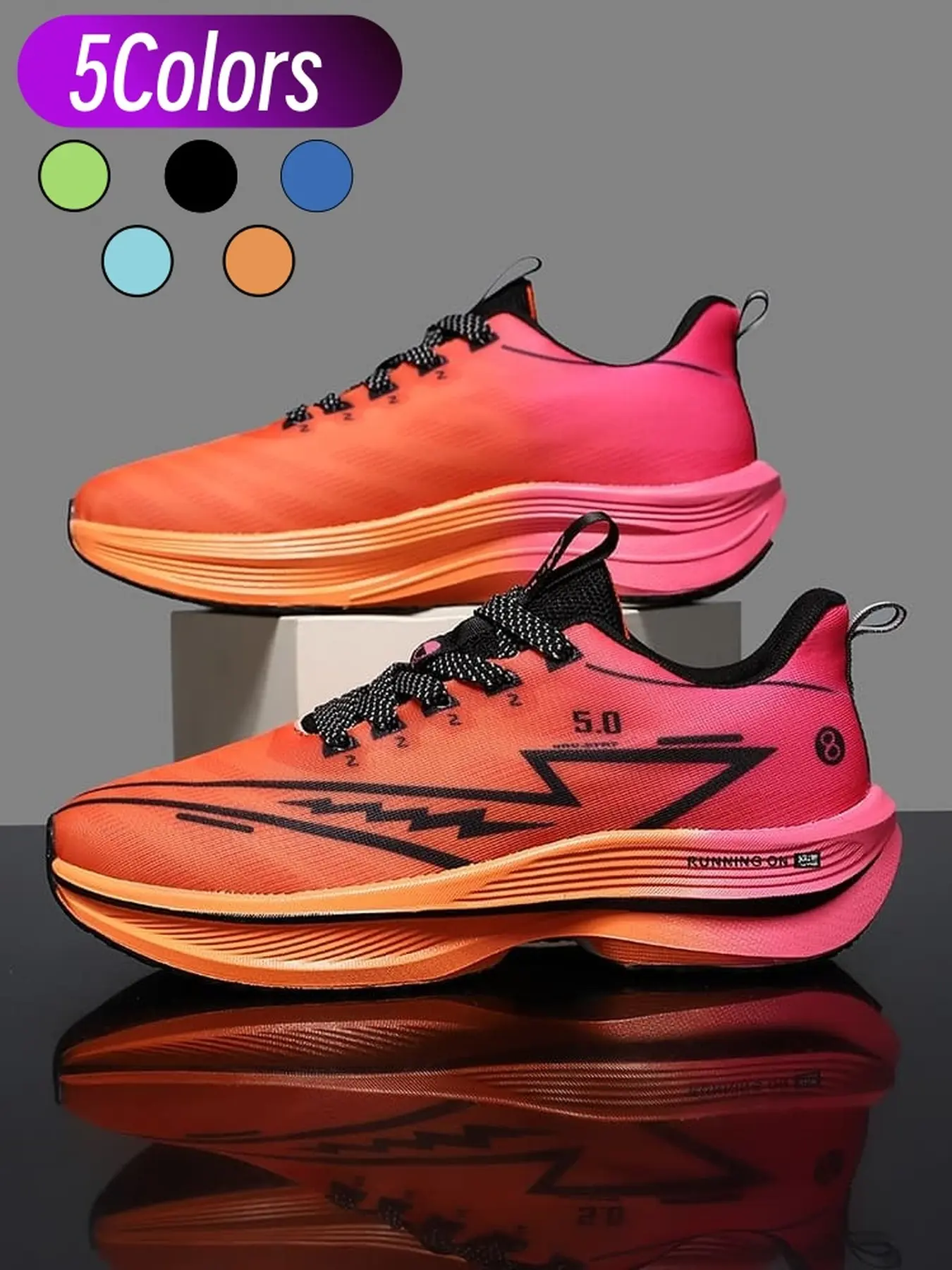 Men Women Racing Marathon Running Shoes Woven Mesh Upper High Rebound Torsion Resistant For Long Run Fitness Daily Outfit