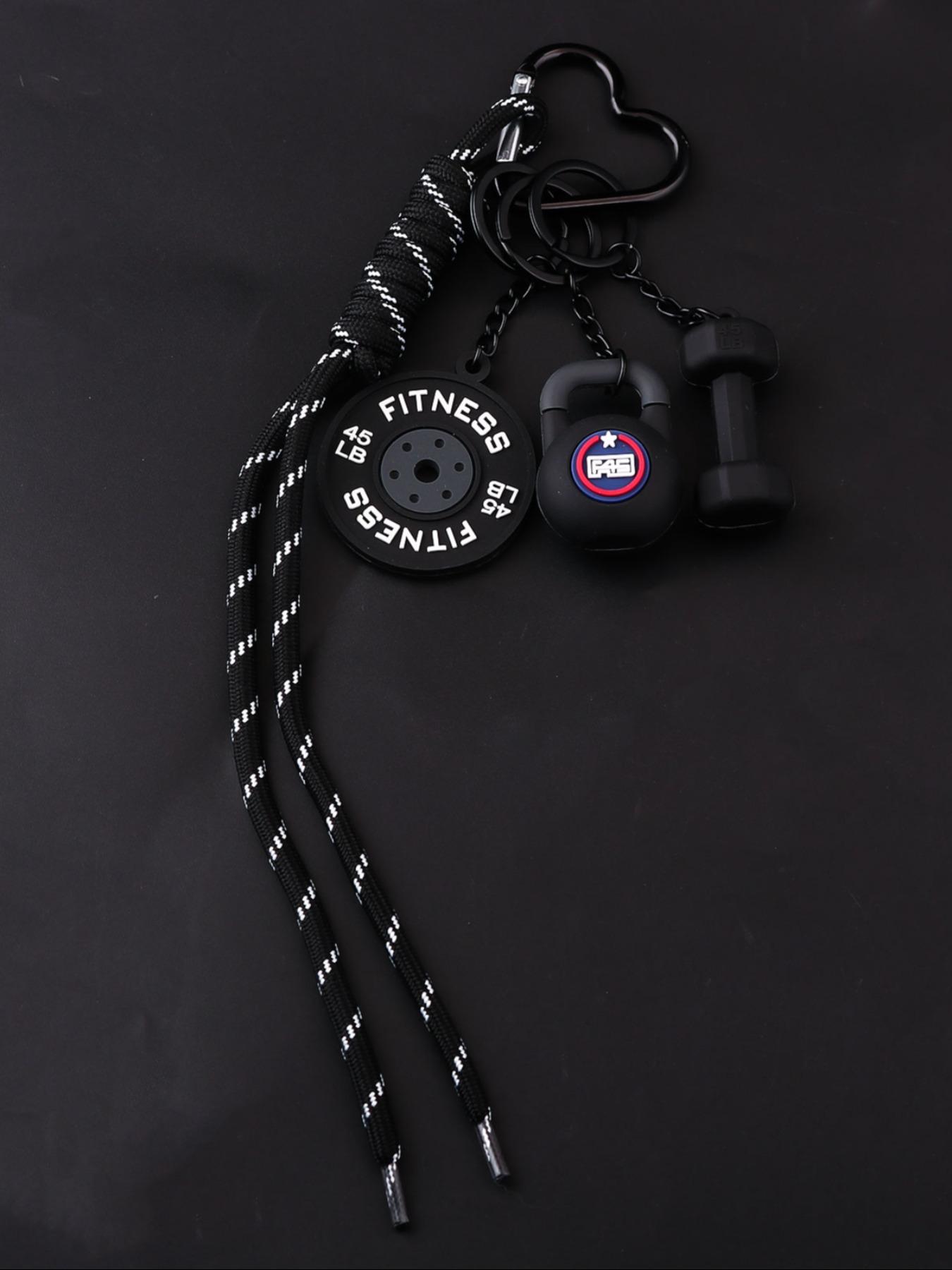 Gym Dumbbell Barbell Kettlebell Keychain, Keychain Wristlet, Fitness Accessory for Gym Bags & Backpacks, Stylish & Functional Design, Perfect Gift for Workout Enthusiasts