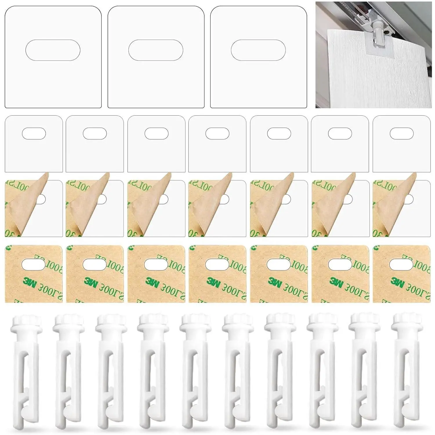 40 Pack Clear Vertical Blind Repair Tabs Sets with Vertical Blinds  Stems and Clear Self-Adhesive Blinds  Fixers, Window Blinds Repair
