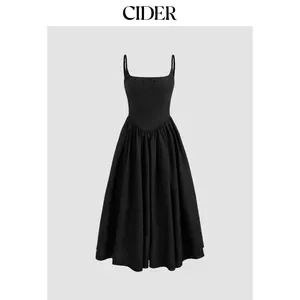 Cider [size 0-10] Cotton Linen Scoop Neckline Broderie Anglaise Ruffle Maxi Dress Dealsforyou