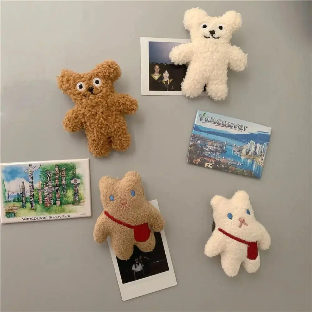 1PC Lovely Bear Fridge Sticker Magnet 3D Plush  Decals Cute Cartoon Refrigerator Sticker Gift Souvenir Home Decor Kitchen Decor