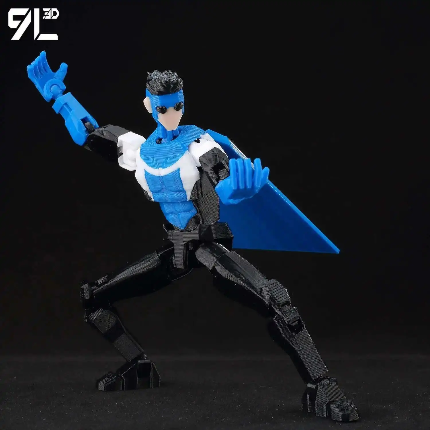 2026 Hot Item 9L3D Invincible Mark Blue TMNT Anime & Manga Action Figure - 13 Multi-Joint Articulated Classic Superhero Lucky Character with Black&White Blue Costume, Toys & Hobbies Classic Novelty Model Toy