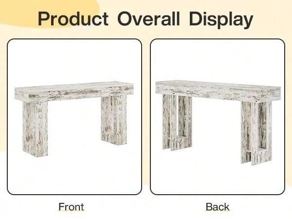 Farmhouse Console Table, 63-Inch Long Wooden Sofa Table Behind The Couch, Narrow Entryway Table For Entrance, Hallway, Living Room, Light Brown