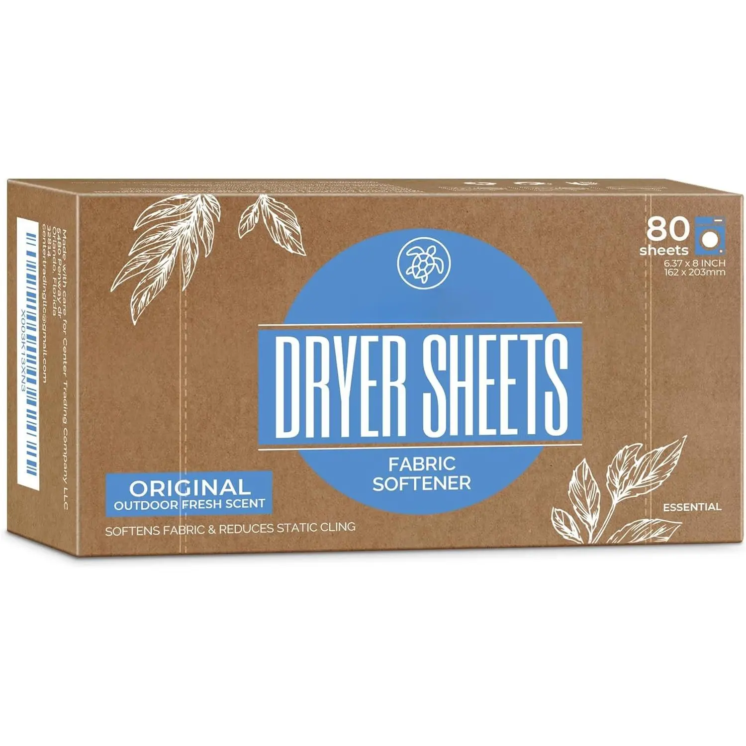 Dryer Sheets, 80 Bulk Loads - Laundry Fabric Softener Strips to Guard Against Static - Non  for   - Zero  and Plastic Free - Lightly Scented with Wrinkle Release Technology
