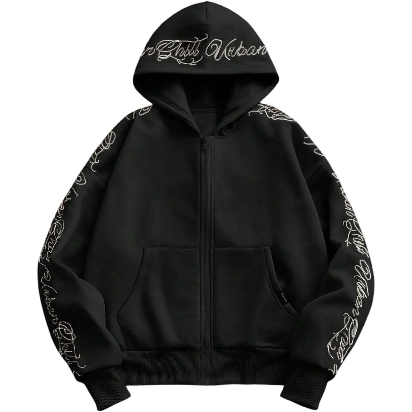BEAUDRM Men's Letter Graphic Hoodie Zip Up Y2K Fleece Sweatshirt Jacket Unisex Long Sleeve Hooded Sweatshirts Coat Streetwear