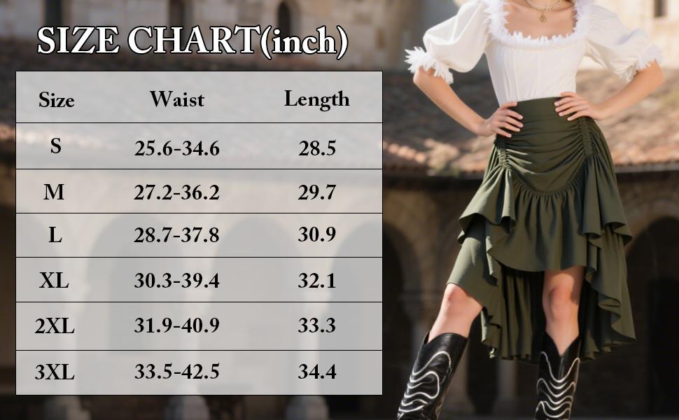 Women's Long Dress Gothic Steampunk Victorian Renaissance High Low Skirt2026