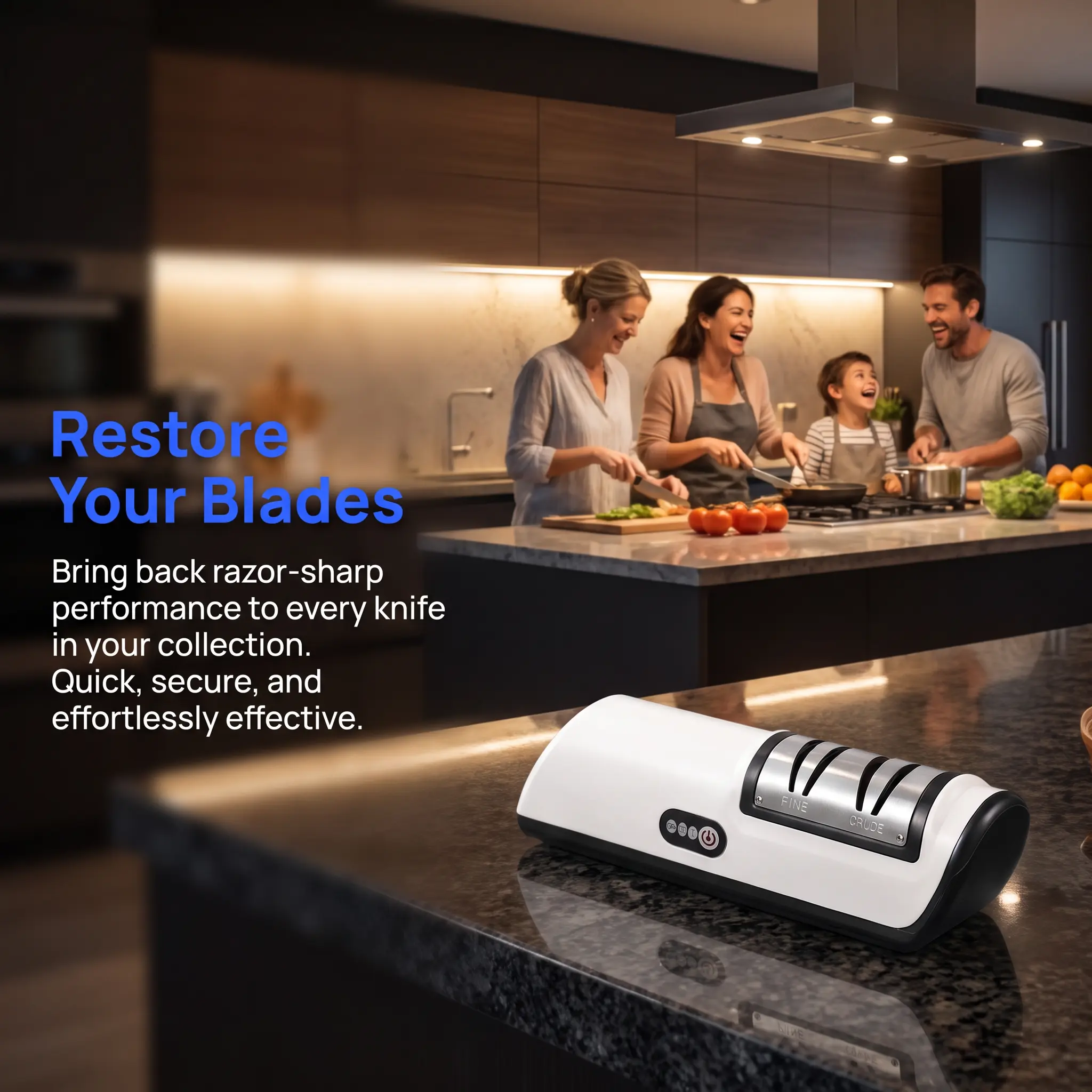 Multi-Function Electric Kitchen Knife Sharpener, Rapid Blade Sharpening Countertop Gadget, User-Friendly Home Sharpening Equipment, Thoughtful Mother’s Day Gift for Cooking Lovers