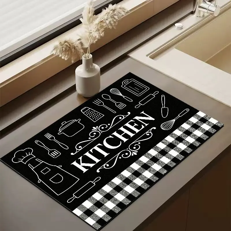 Vikama Retro Letter Coffee Mat, Non-Slip Heat-Resistant Bar Pad, Kitchen Table Stain-Proof Mat, American Style Vintage Design, Aesthetic