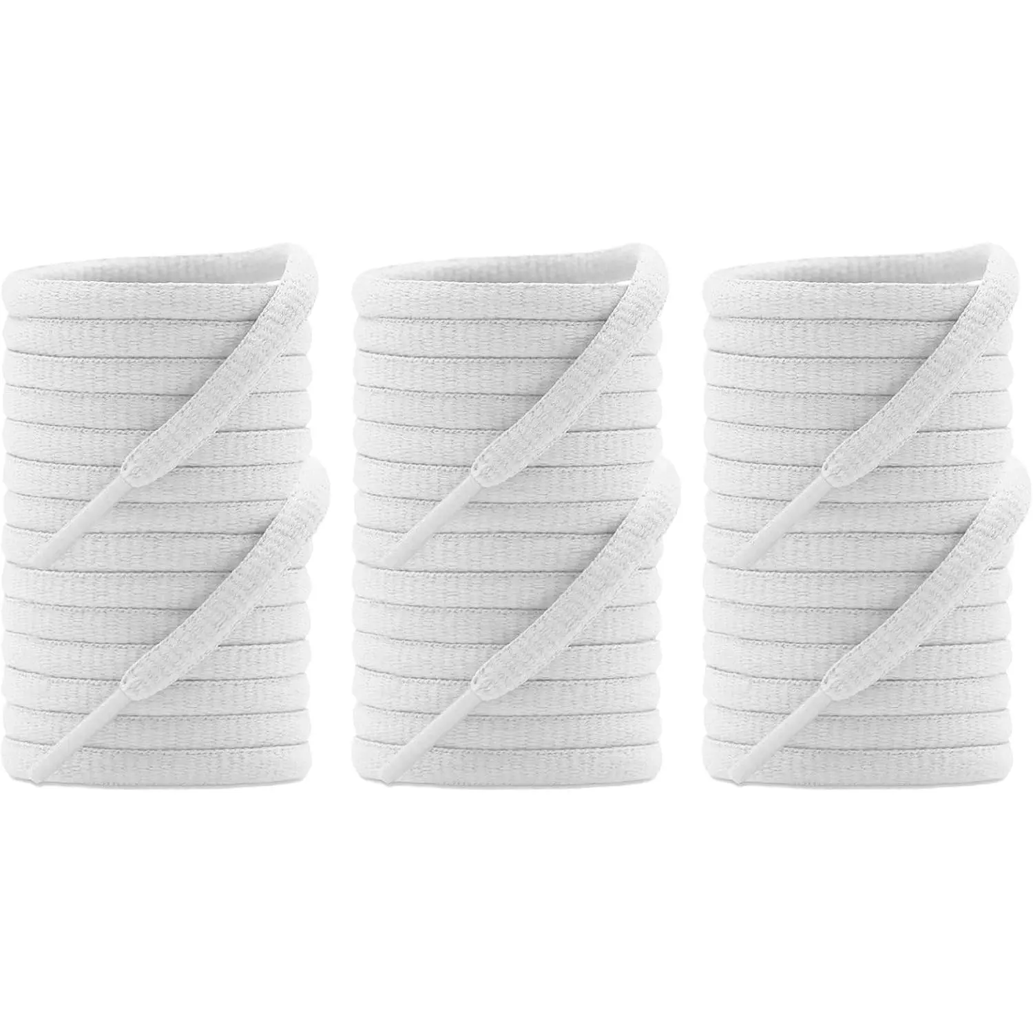 3 Pairs Oval Shoe Laces for Sneakers, 1/4"(6mm) Athletic Shoelaces Strings  for  Running Shoes