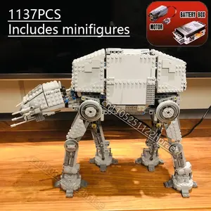 1137 Pcs Motorized Walking At-At Building Block Set, Unisex Toy for Ages 12+, Figurines & Miniatures Collection, Perfect Gift Idea