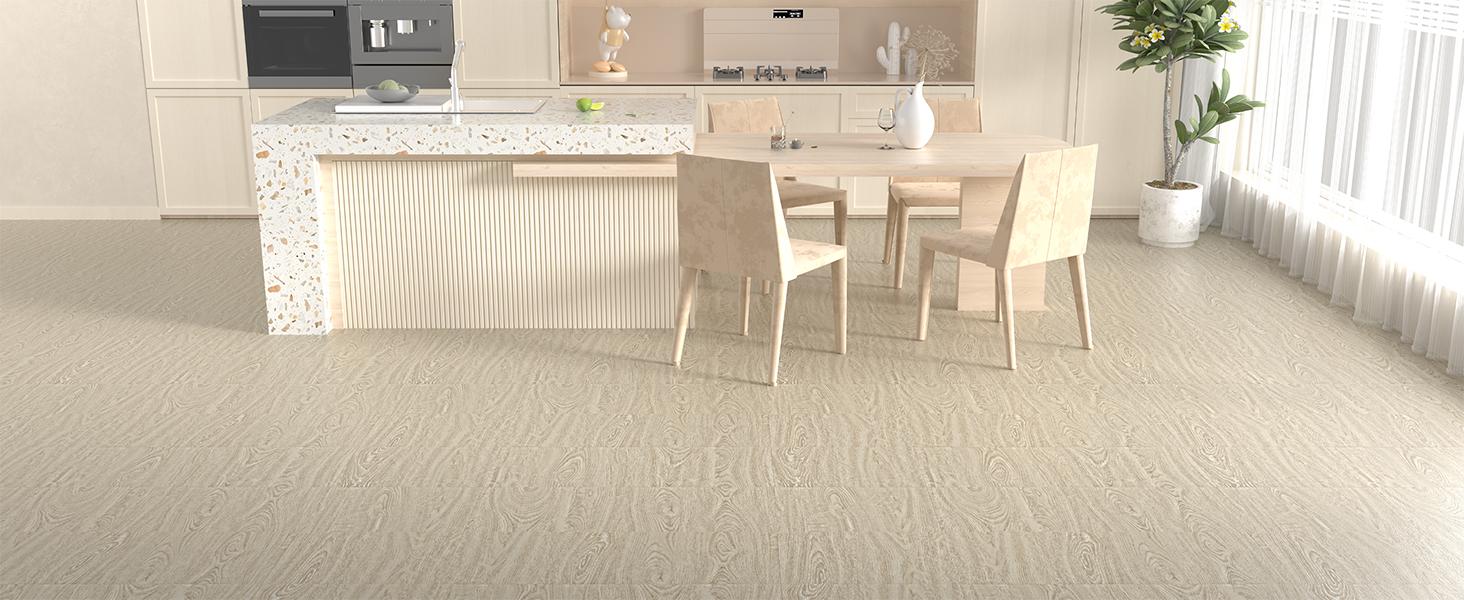 Peel and Stick Tile, 20 Pcs 12" x 12" Waterproof Wood Grain Luxury Vinyl Plank Flooring, Easy DIY Self Vinyl for,, Living Room, Light Brown