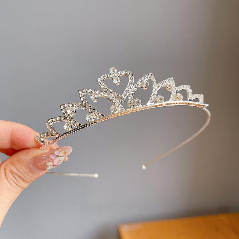Children's rhinestone crown headband hair comb cute princess girl hair accessories crown hair accessories bridal headdress