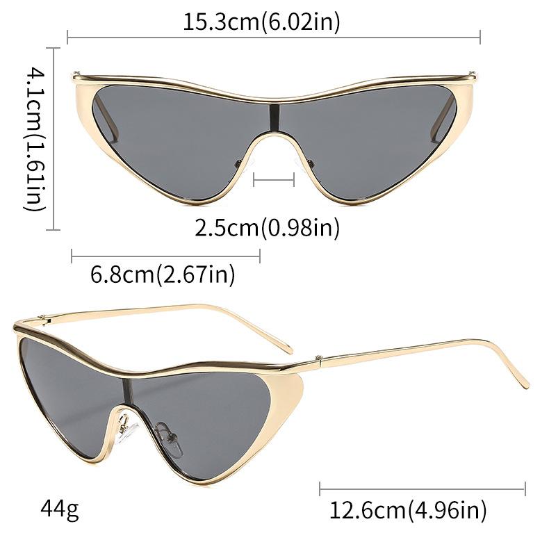 Fashion Metal Oversized Sunglasses for Women, Large Frame Sun Protection Eyewear, Stylish Outdoor Shades for Daily and Travel Use