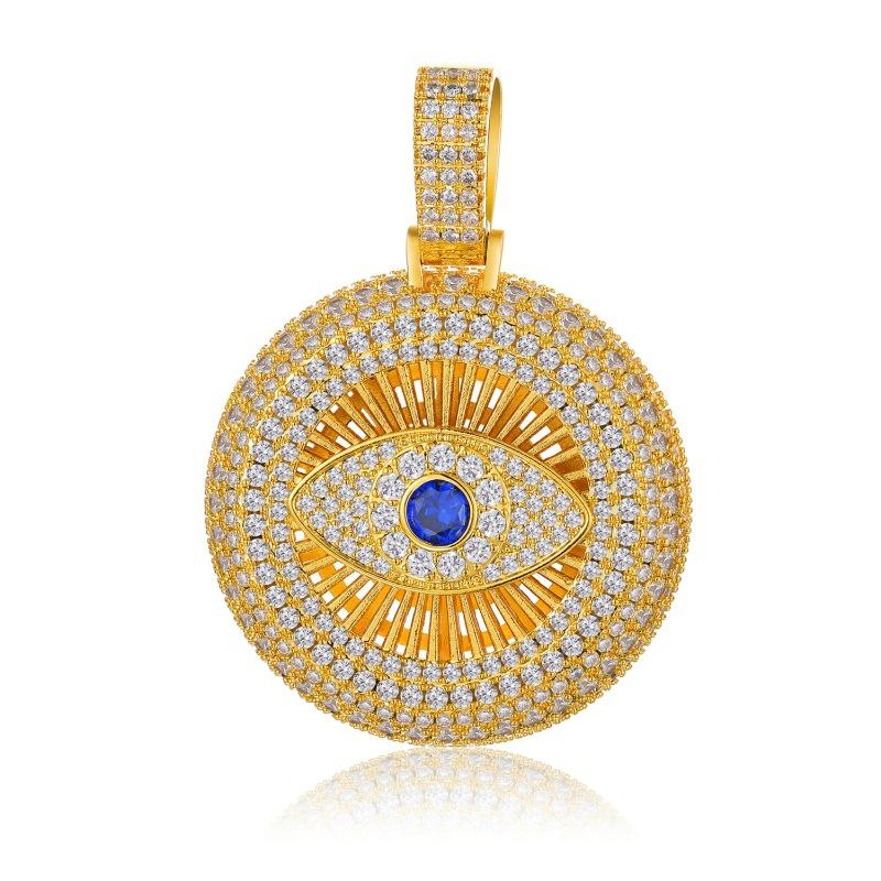Hot-Selling New Devil'S Eye Pendant With Micro-Inlaid Zircon, Hip-Hop Trendy Accessory