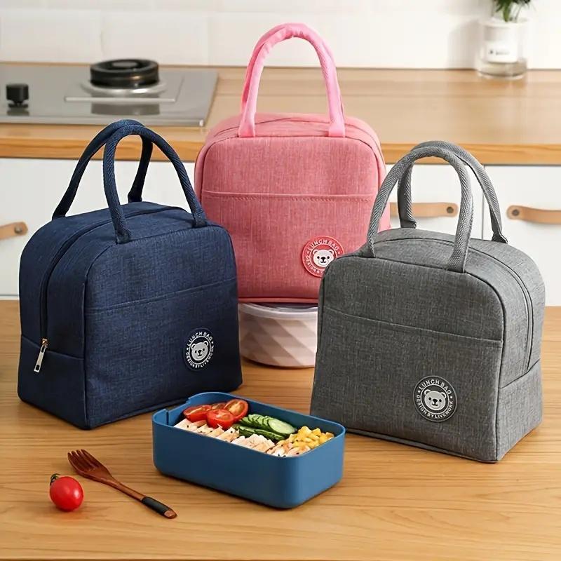 Insulated Lunch Bag, 1 Count Waterproof Lunch Storage Bag with Handle, Portable for Home School Office Outdoor Camping Picnic, Multifunctional Insulated Bag, Lunch Cooler Bag