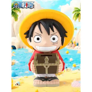 One Piece Officially License Luffy Figural Bank Piggy Bank Accessories Coin Bank PVC High Quality Anime Movie Peripheral Collectible Merch Home Decoration money box christmas gift Decor Birthday Gift for Fans Wooden Savings Box Wooden Money Box