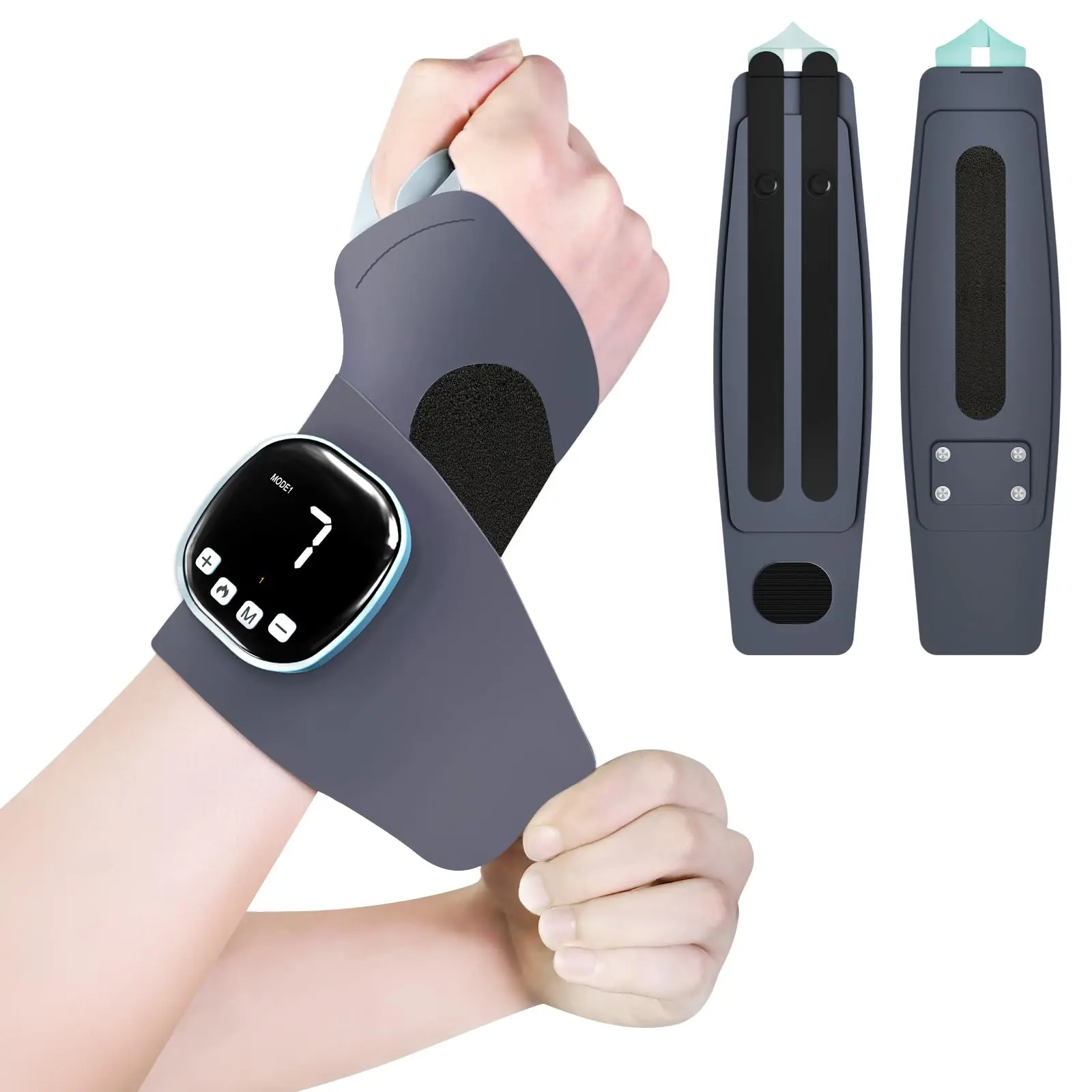 [1 Pack]Cordless Vibrating Hand Massager with Heat, Kneading, Therapy - Durable 3-in-1 Electric Device for Arthritis Pain Relief, Home & Office Use,Portable Electric Wrist Support Gift for Men Women