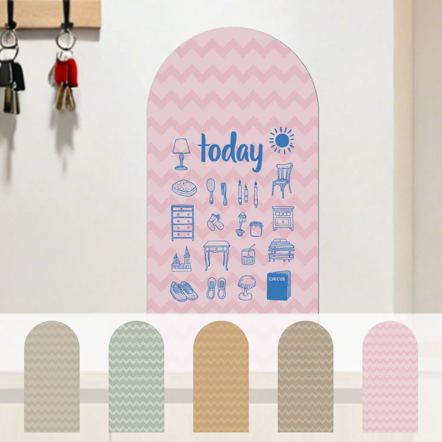 Magnetic Wall Sticker Arch with Blackboard Surface, Self-Adhesive Classroom Whiteboard, Easy Peel and Stick, Learning Tool