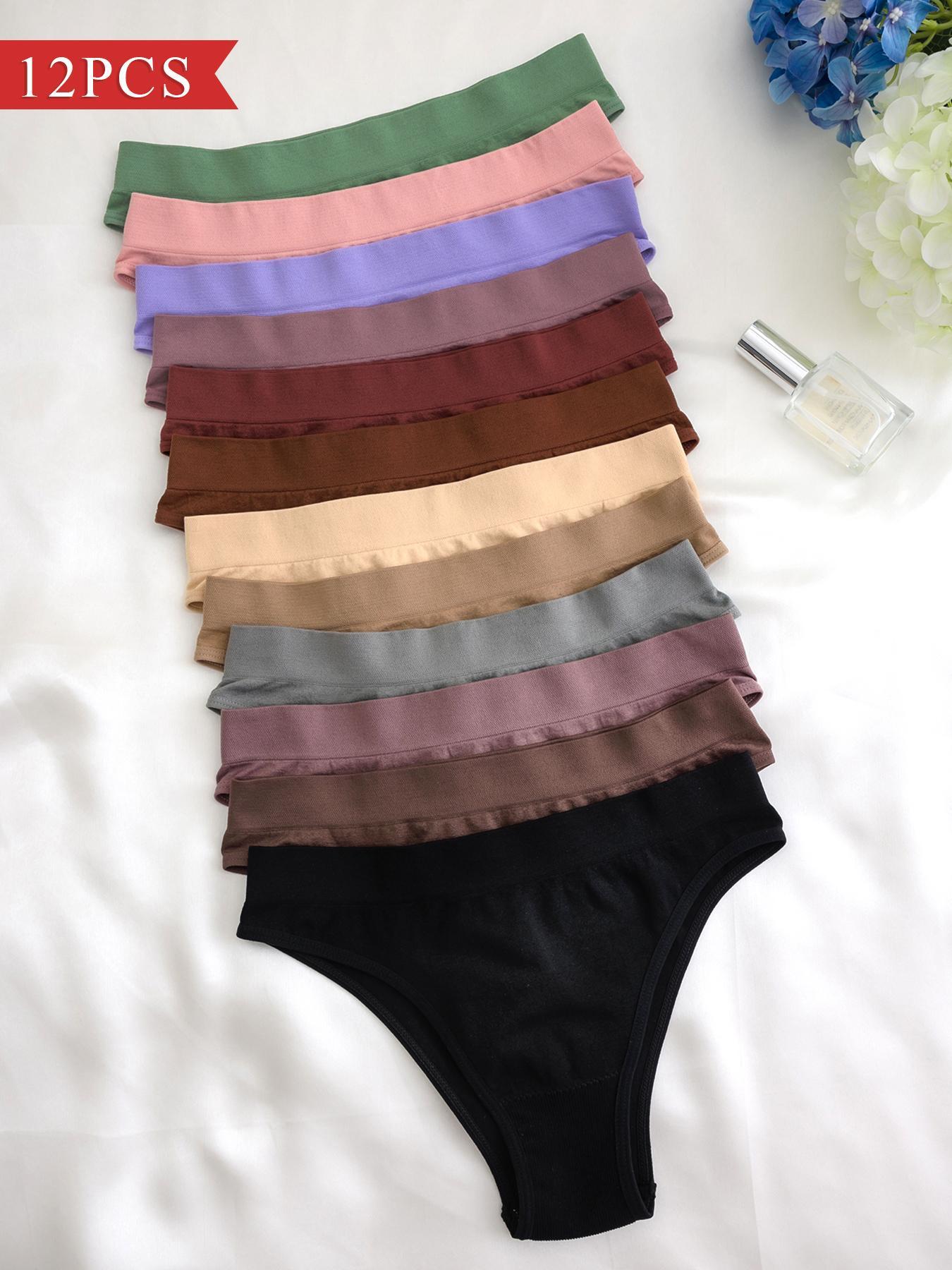 Women's Solid Color Panty, Soft Comfy Breathable Knicker for Daily Wear, Underwear for All Seasons, Soft Breathable Panties