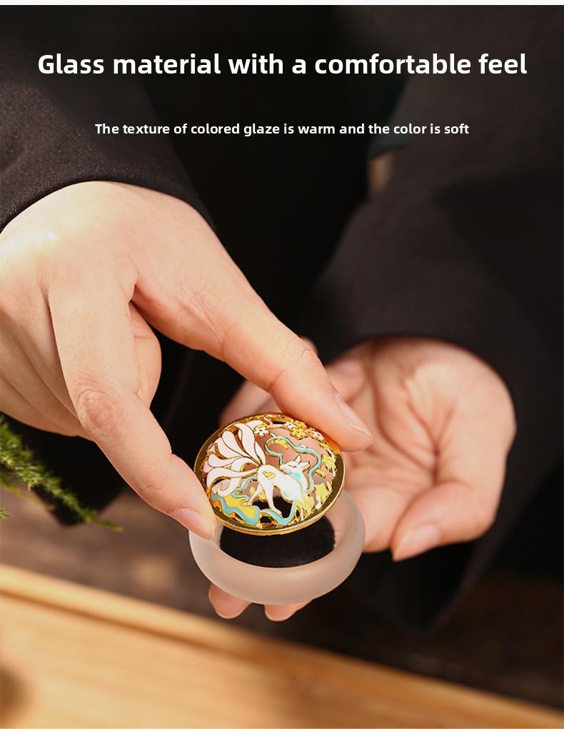 Colored Glaze Incense Burner for Coil Incense Agarwood & Sandalwood Smoke-Free Powder Cloud Style Household Tool Enhances Aroma Ideal for Agarwood & Sandalwood incense stick holder