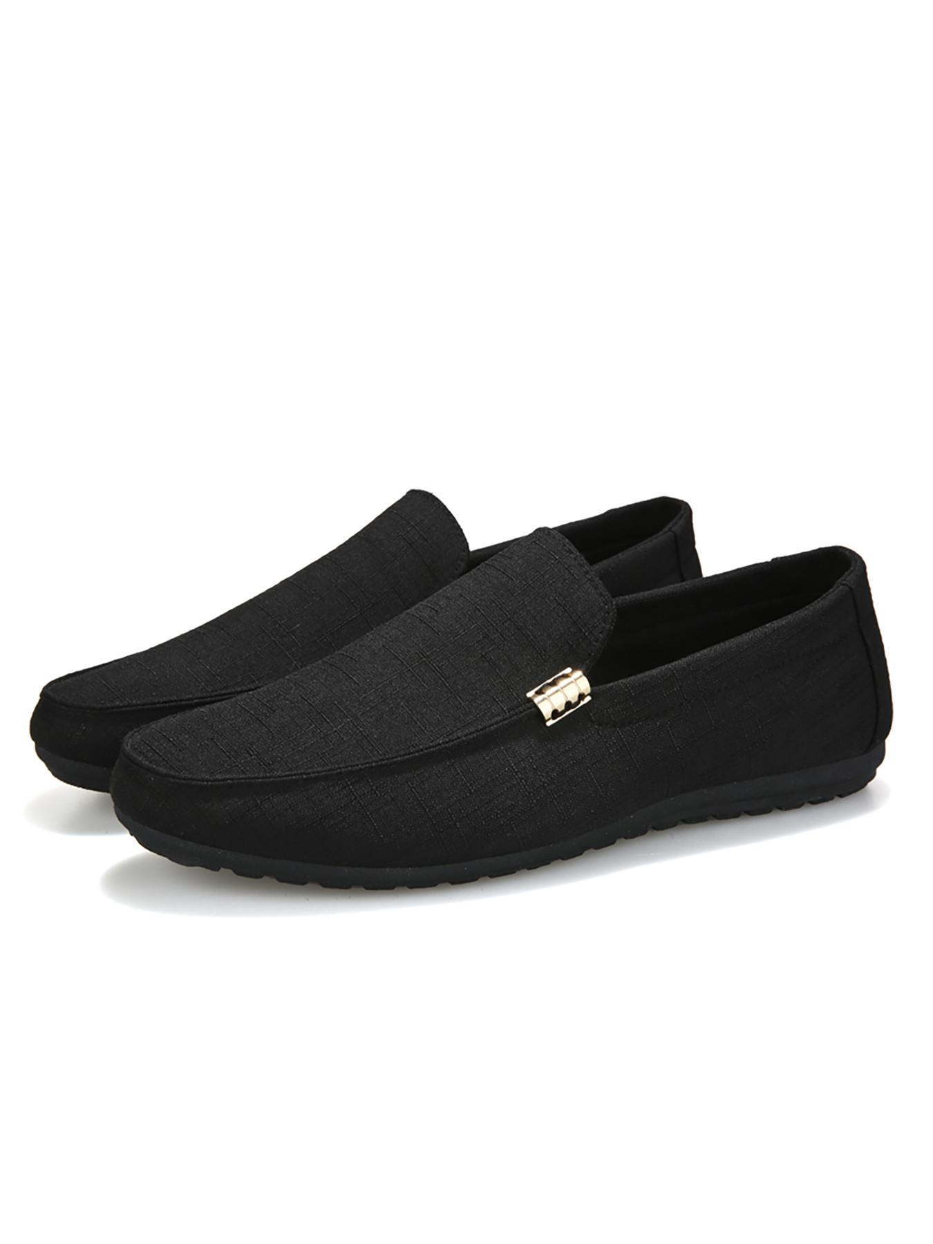 Men's Minimalist Plain Color Canvas Flat Shoes, Casual Low Top Slip-on Shoes for Men, Men's Workout Flat Shoes for Commuting, Daily Life