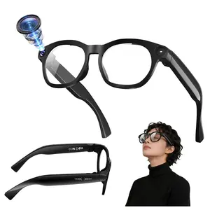 Bluetooth Smart Glasses, with 8MP Camera, 4GB Memory Build-in,Hands-free Video Recording ,Build-in Mic & Speakers, Bluetooth Calling,  AI Real Time Translation, WiFi Transfer, Type C Charging Support, 2 Lenses Total (Transparent +Black )