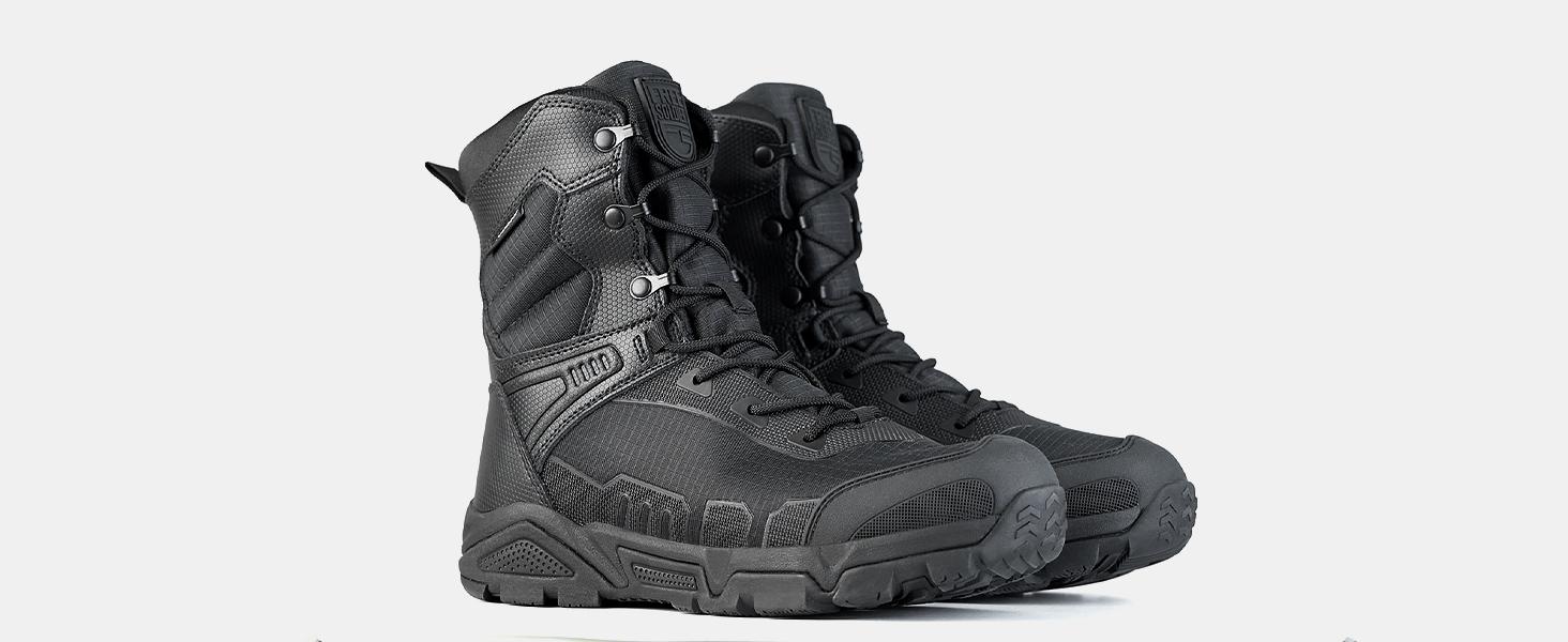 FREE SOLDIER Men's Military Tactical Boots Waterproof Hiking Work Boots Durable Combat Boots