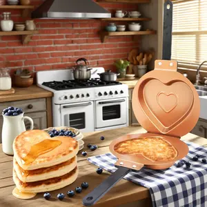 Pancake Maker, Double-Sided Pan, Pancake Pan, Omelette Pan, The Perfect Pancake Maker-Easy to Flip Pan, Frying Pan for Fluffy Pancakes, Omelets, Frittatas&More Dishwasher Safe Large, Omelette Pan, A Must-have At Home
