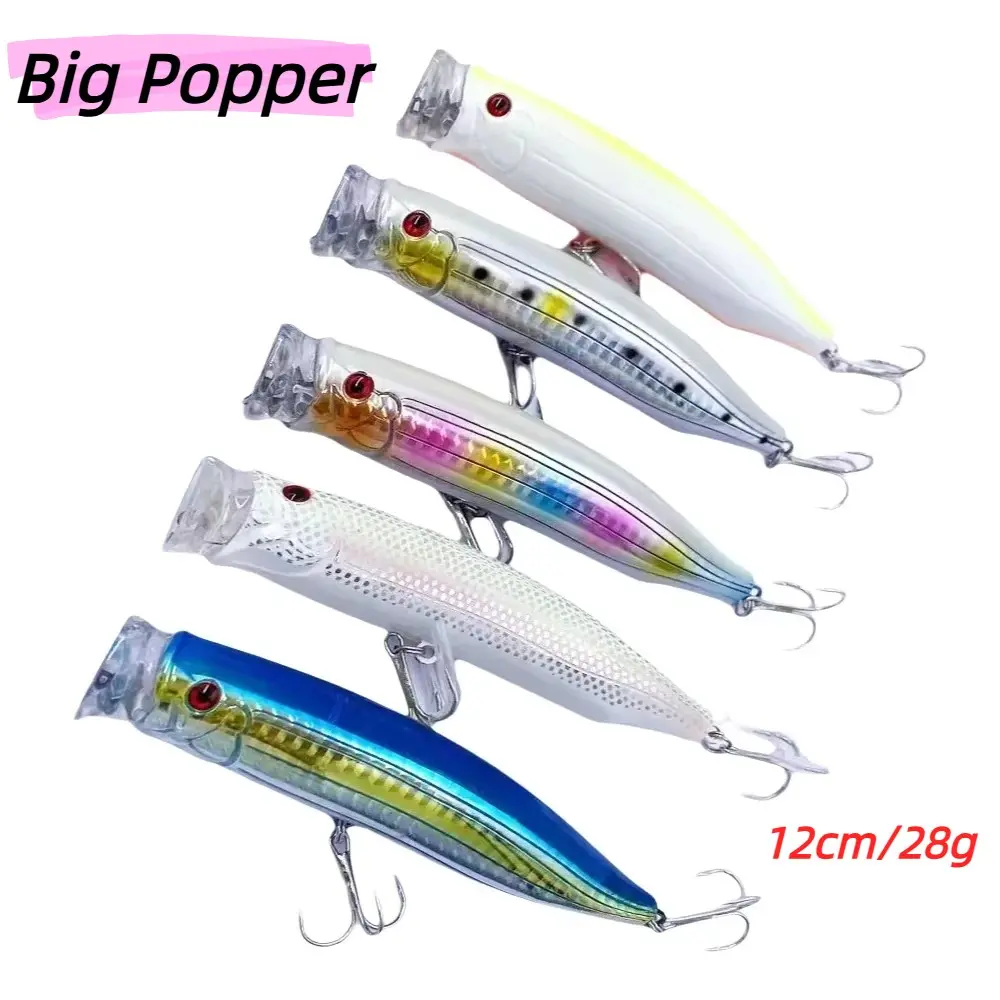 28g Wire-Integrated Reinforced Popper Lure, Surface Splash Bait, Long-Casting Floating Type Seabass Lure fishing tackle