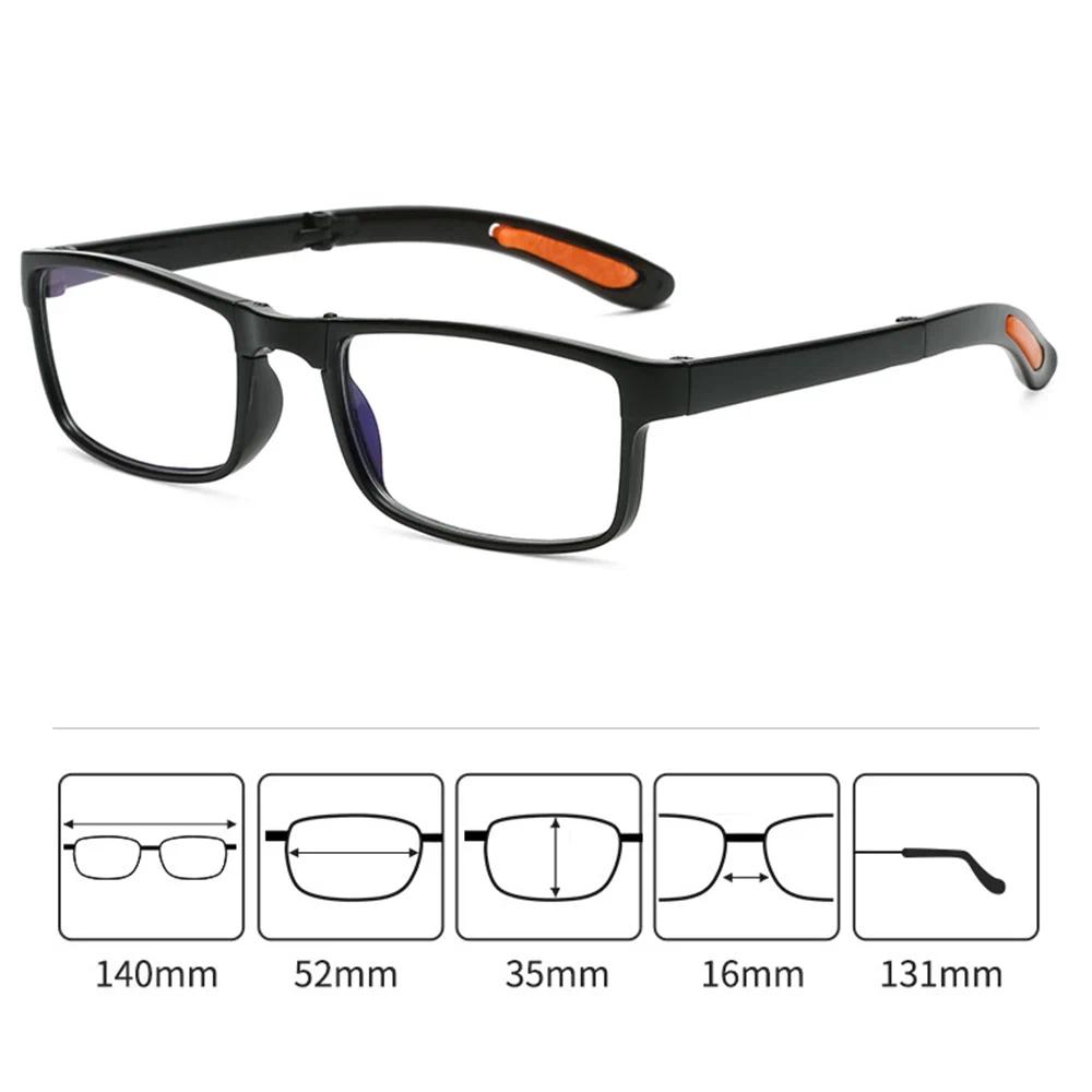 Folding Anti-Blue Light Reading Glasses for Men & Women, TR90 Lightweight Eyewear with Portable Case, Diopter +1.0 to +4.0 for Daily Reading & Screen Use