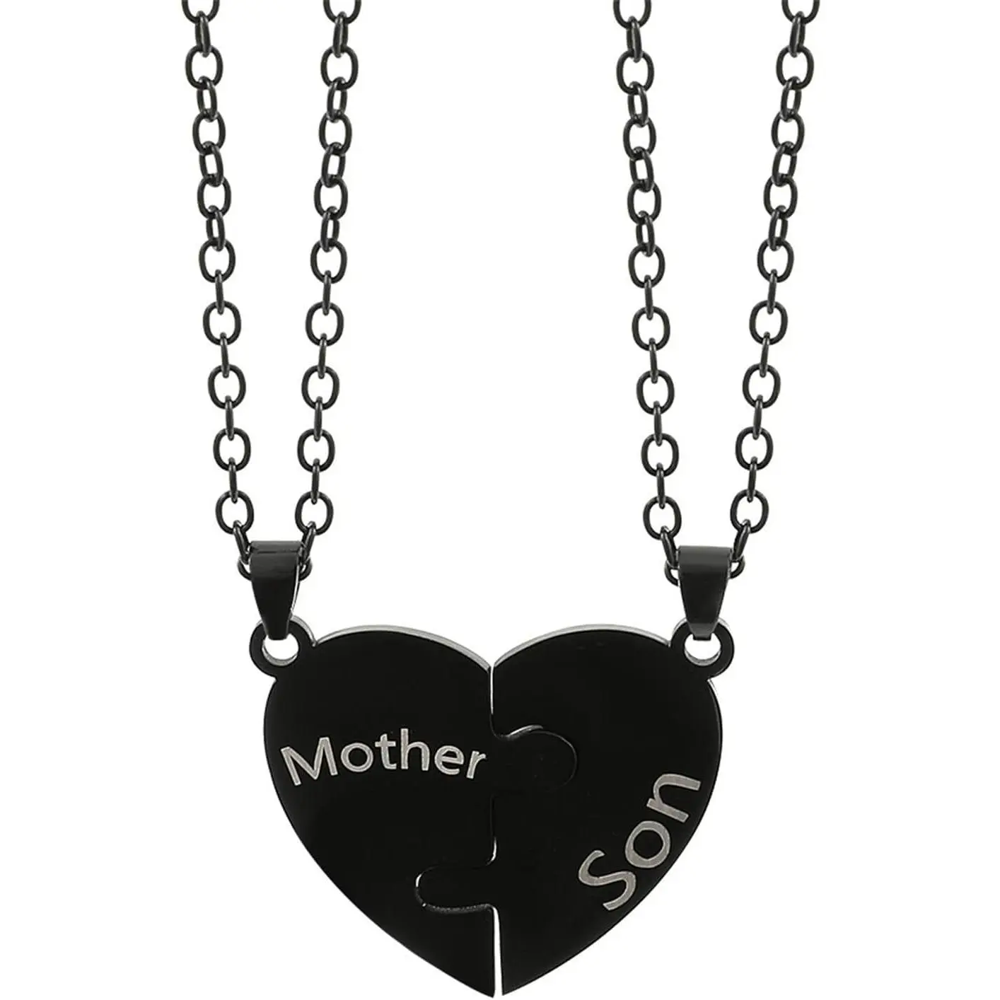 Caiyao 2Pcs Love Heart Puzzle Pendant Necklace Set Adjustbale Broken Split Heart Best Friend Matching Necklace for Women Men Brother Sister Friendship Jewelry Gift