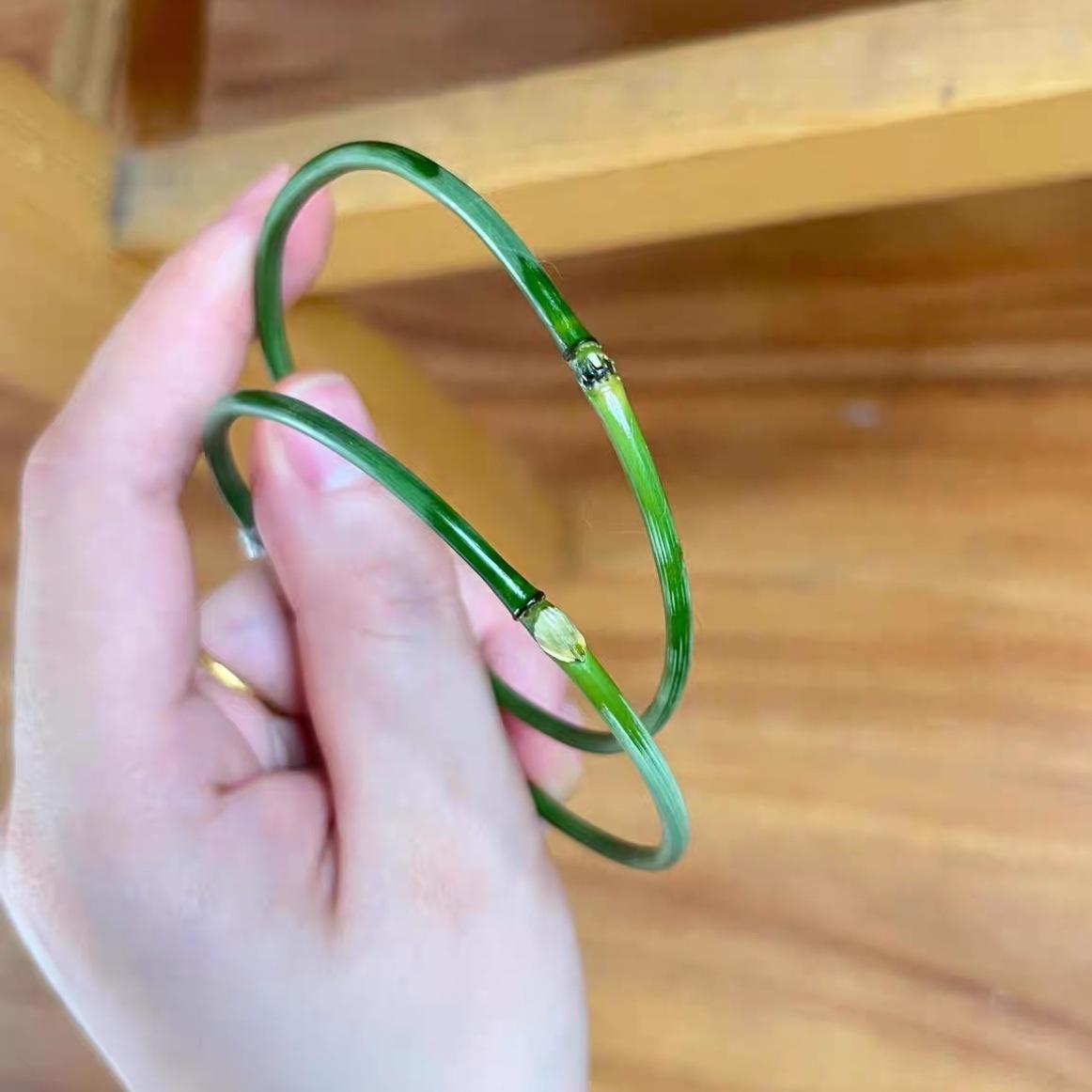 Bamboo Leaf Green Bracelet, Green Snake Green Bamboo, Chinese Style Niche Design, Tianshan Green, Qixi Festival Couple's Gift, Bracelet Jewelry