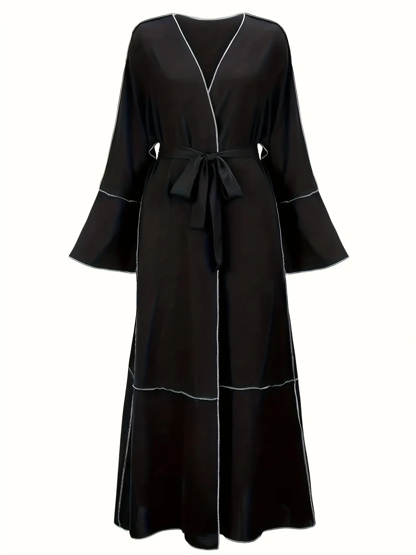 Muslimah Abaya with Sequin Details, Sophisticated Formal Fashion, Elegant Islamic Clothing, Modest Abaya, Long Sleeves, Sparkly Accents, Lightweight, Iftar Parties