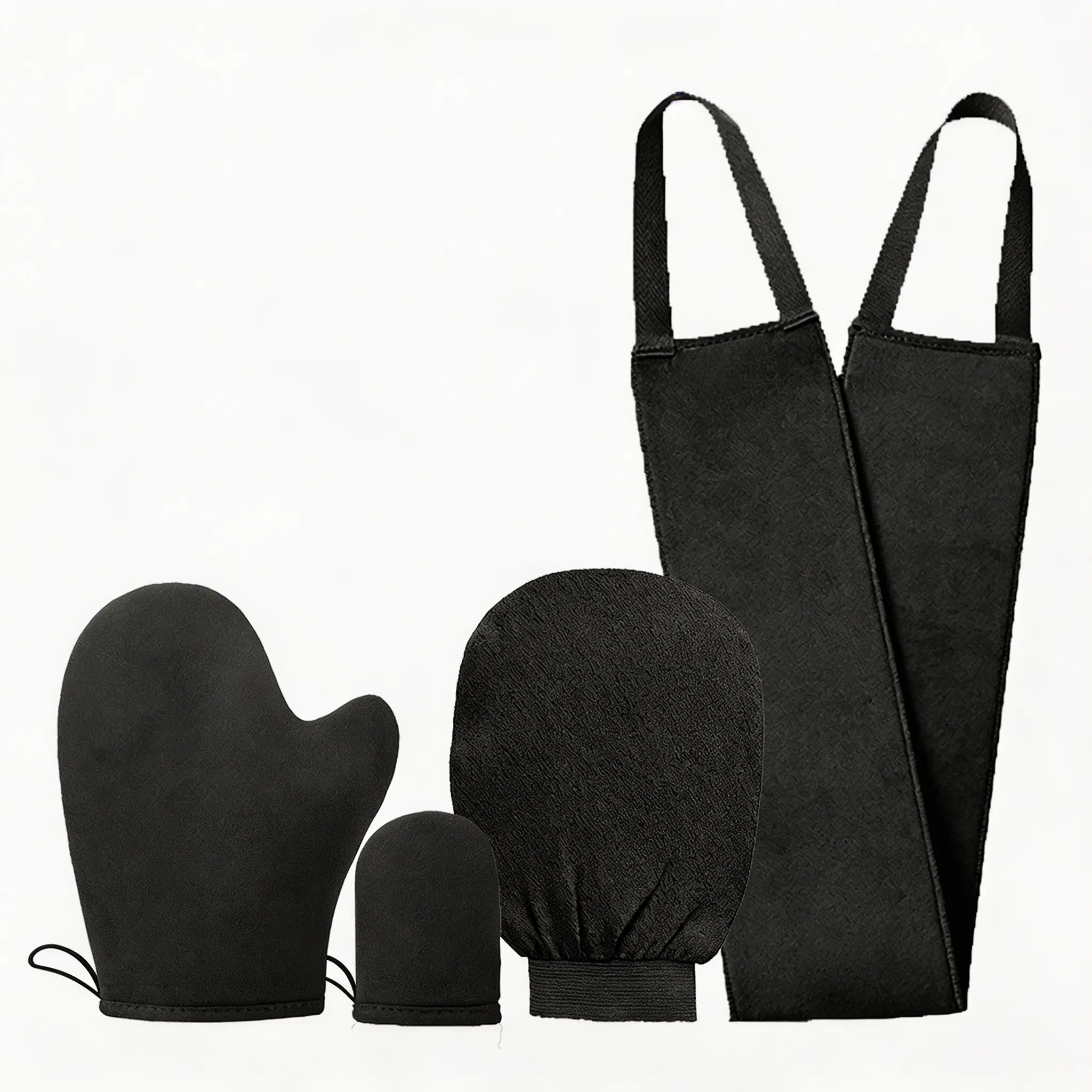 Self Tanning Mitt Applicator Kit 4 Pack with Back Applicator, Face Mitt, Exfoliating Mitt