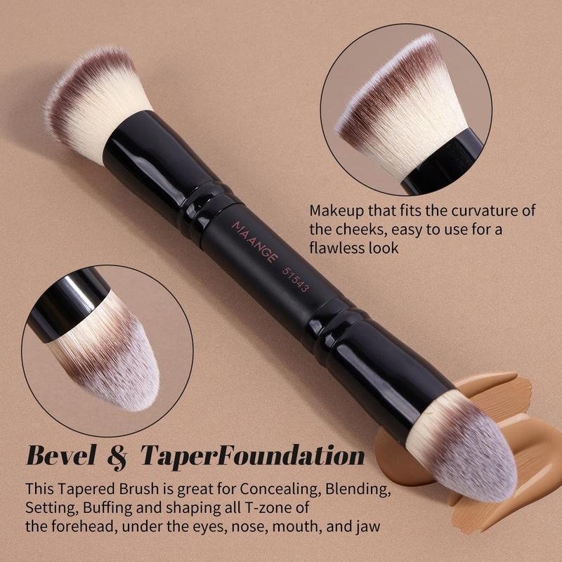 MAANGE 7pcs Makeup Brush Set, Face Makeup Brushes, Flat Foundation Brush, Loose Powder Brush, Blush Brush, Concealer Brush, Contour Brush, Eyeshadow, Detail Brush, Makeup Brushes for Application, Professionals and Beginners