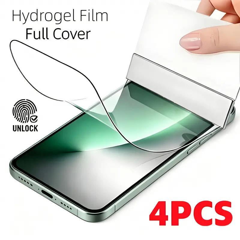 4-piece set of high-definition full-coverage hydrogel screen protectors, suitable for Honor Magic8/Magic8 Lite/Magic8 Pro/Magic7/Magic7 Pro/Magic7 Lite/Magic6/Magic6 Pro/Magic6 Lite/Magic5/Magic5 Lite/Magic5 Pro, self-healing, bubble-free, fingerprint-res