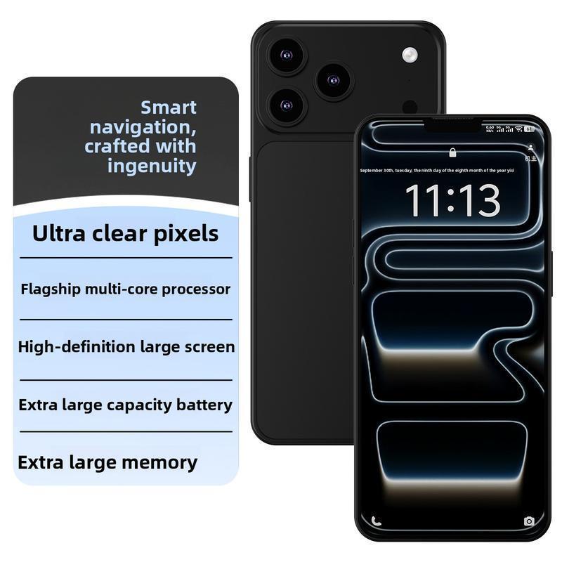 2026 New Android15 I17 PRO MAX Smartphone: 7.3-Inch Display, 12GB RAM + 512GB ROM, Dual Rear 108MP + 78MP Cameras, 8000mAh Long-Lasting Battery with Fast Charging, Unlocked 5G, Facial Recognition Unlock & OTG Function