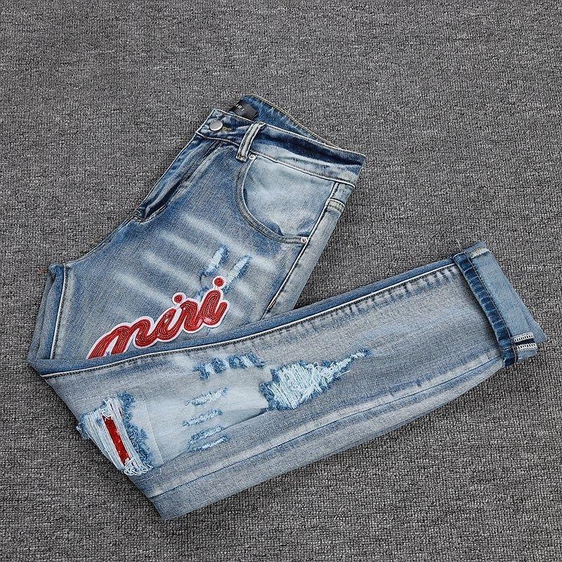 YYK Brand: Street-Style Distressed, Skinny-Fit Stretch Jeans-Featuring Patches, Embroidery, and a Vintage Denim Aesthetic-Showcasing Casual and Fitness-Inspired Styling