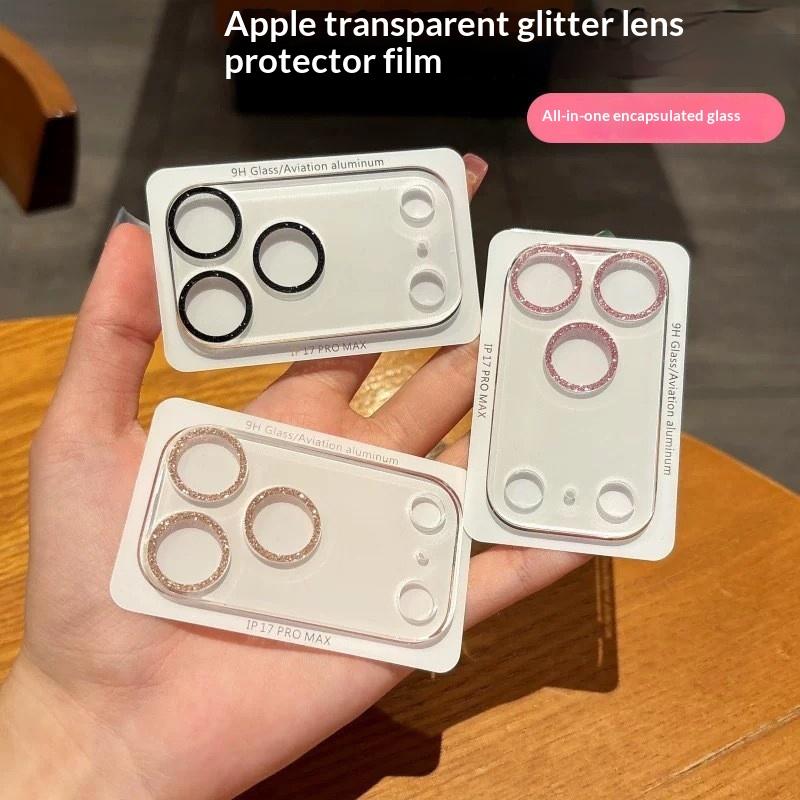 Applicable to Apple 17 glitter integrated lens film 17pro mobile phone lens anti-drop 16pro protective film 15 mobile phone film