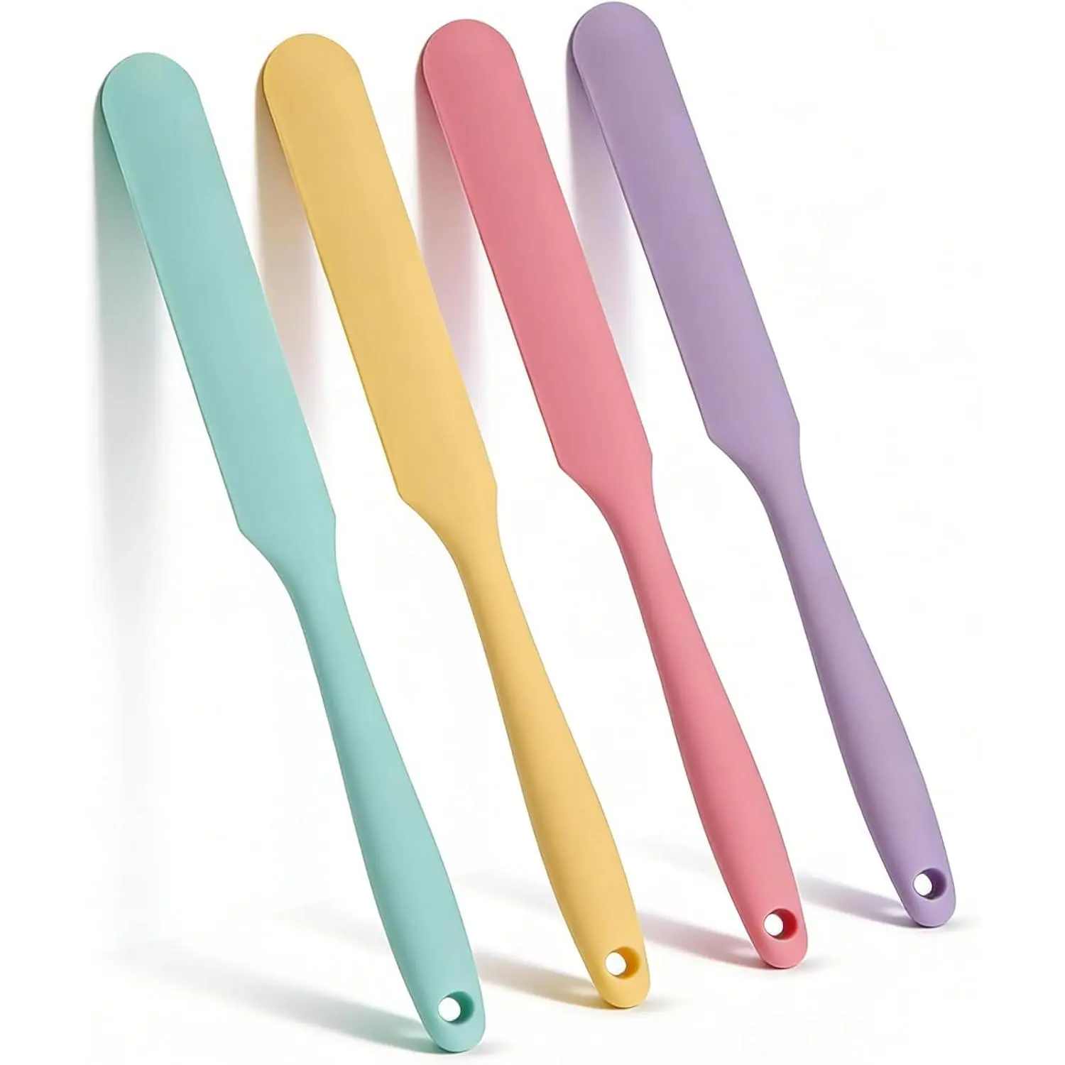 Long Skinny  Jar Spatula Set, 4 count Sourdough Scraper Tools | -grade  , heat resistant, thin narrow spatula scraper for sourdough starter, jars, bottles, containers