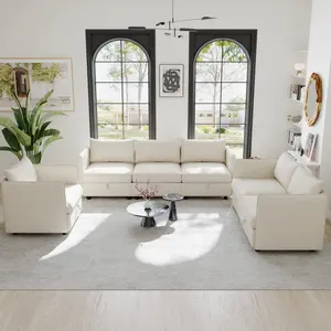 Aobtkel®Modular Sectional Sofa, Convertible Sofa Seat With Storage, Sets Including Three seater Sofa & Couches,Loveseat and Single Chair (1+2+3 Seat) for Living Room   WL