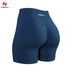 AUROLA Influence Collection Workout Shorts for Women,No Roll Up Squat Proof New Scrunch Seamless Compression Gym Impact Short 4.5" Inseam