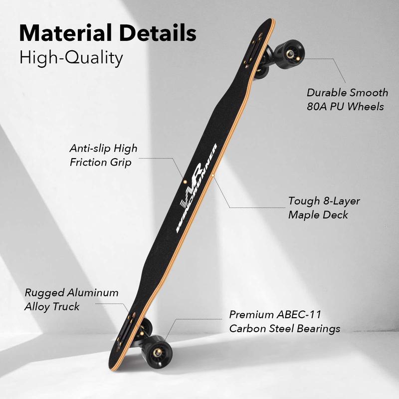 41inch Freeride Longboard Skateboard 8-ply Maple Drop Through Freestyle Complete Cruiser Pintail For Cruising Carving Free-style And Downhill With T-tool