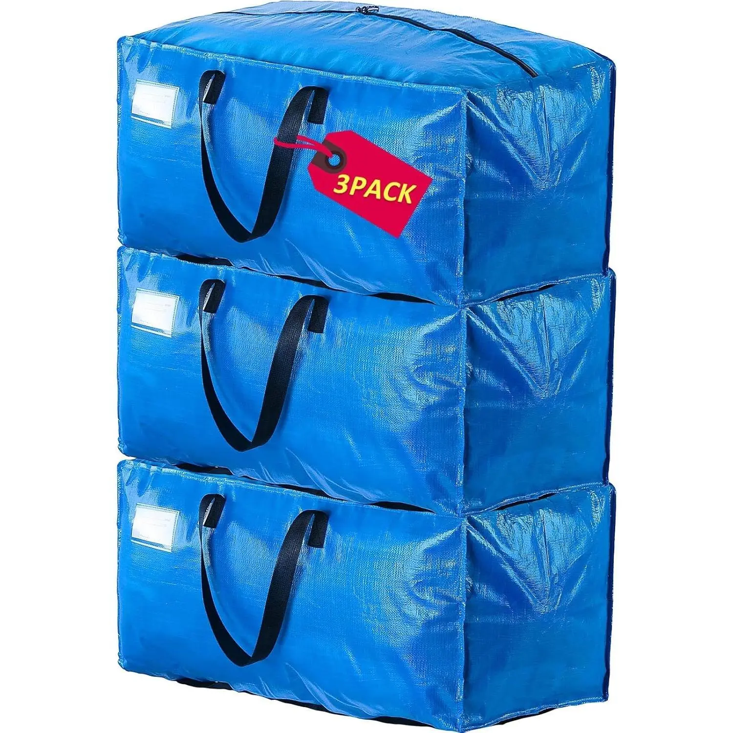 Moving Bags Heavy Duty,Extra Large Moving Bags for Travel/College Packing/Storage/Organization/Seasonal Clothes & Bedding Storage,Moving Supplies Bins,Compatible with Ikea Frakta Cart (Blue,3 Pack)