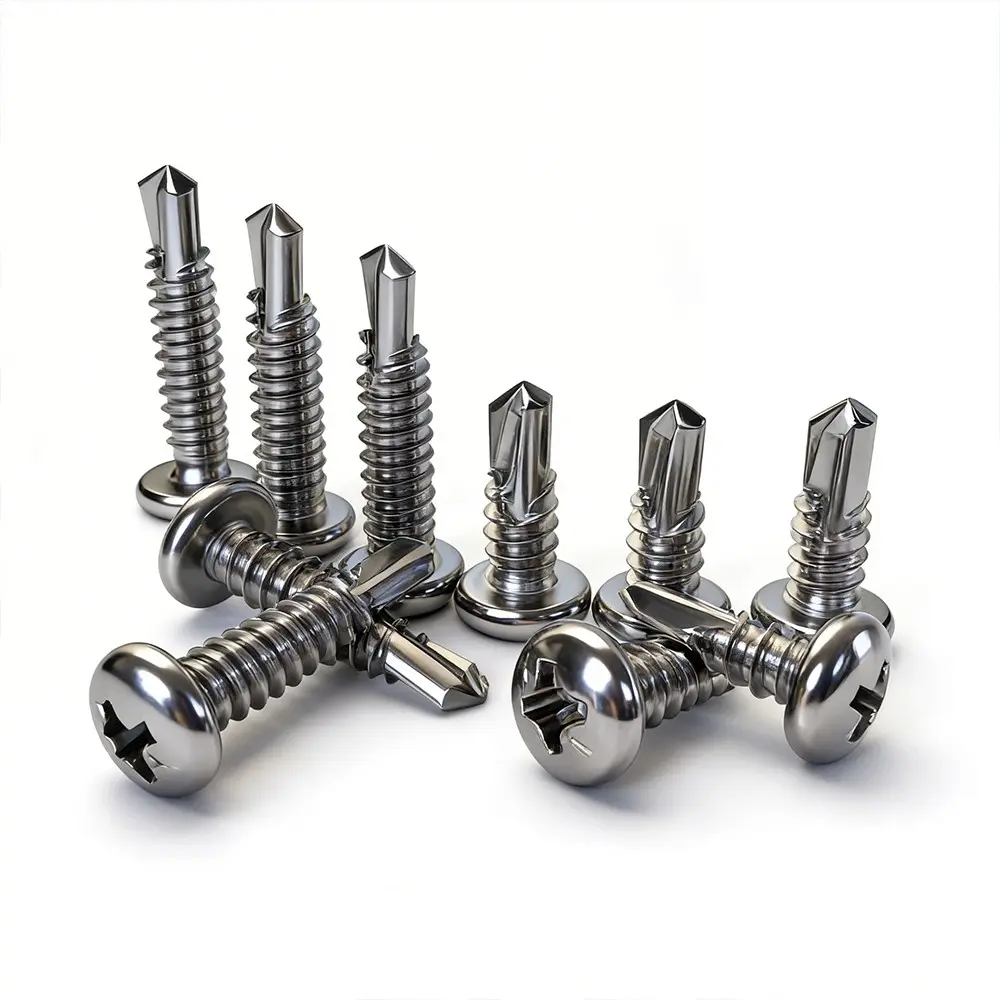 100 Pack 410 Stainless Steel Phillips Self-Drilling Screws, Ideal for Furniture, Machinery, Construction, Industrial Assembly