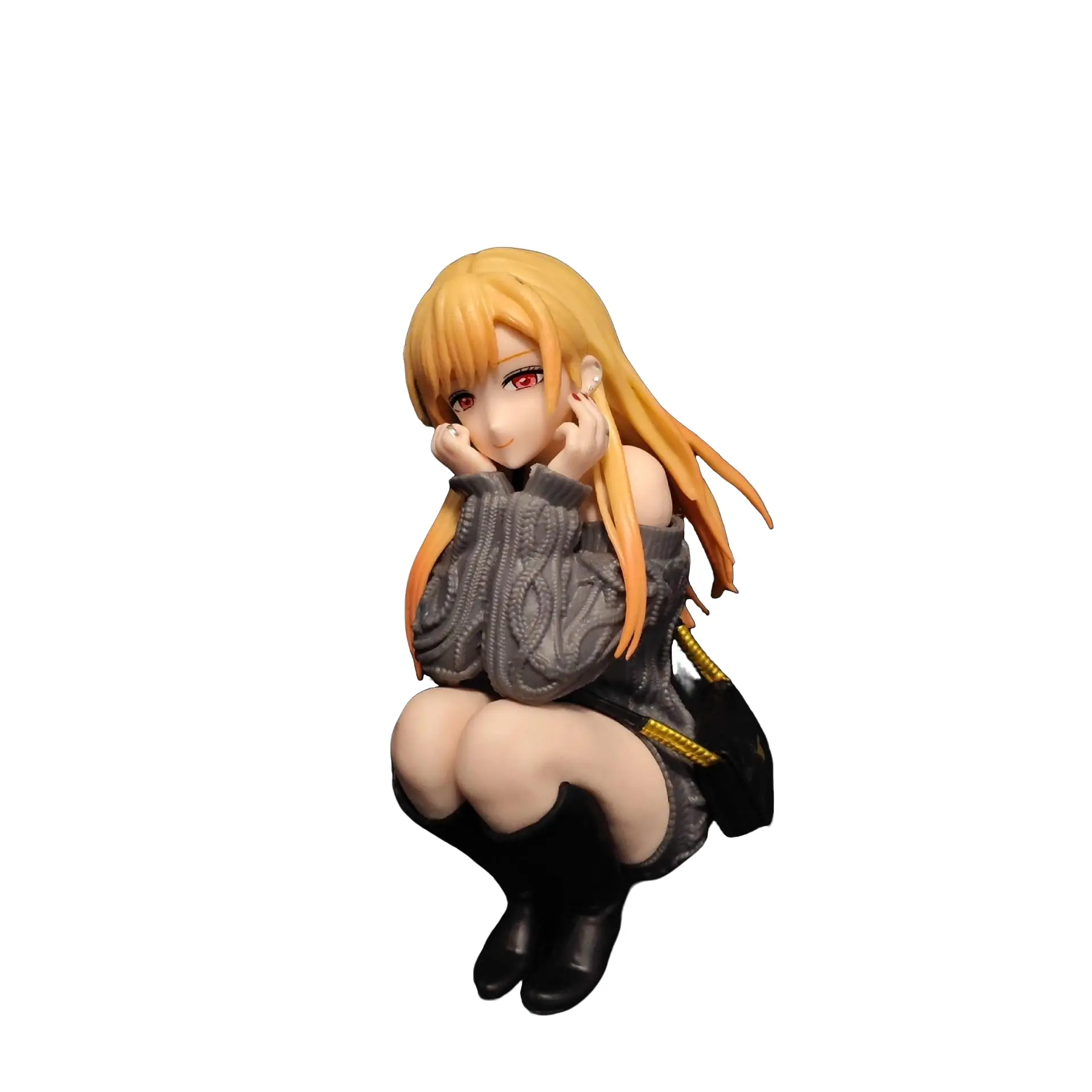 5.12-Inch Kawaii Figurine, Love-Themed Pose, Umi No Hikari Model, Desktop Decor, Collectible Gift, Ideal for Car Dashboard